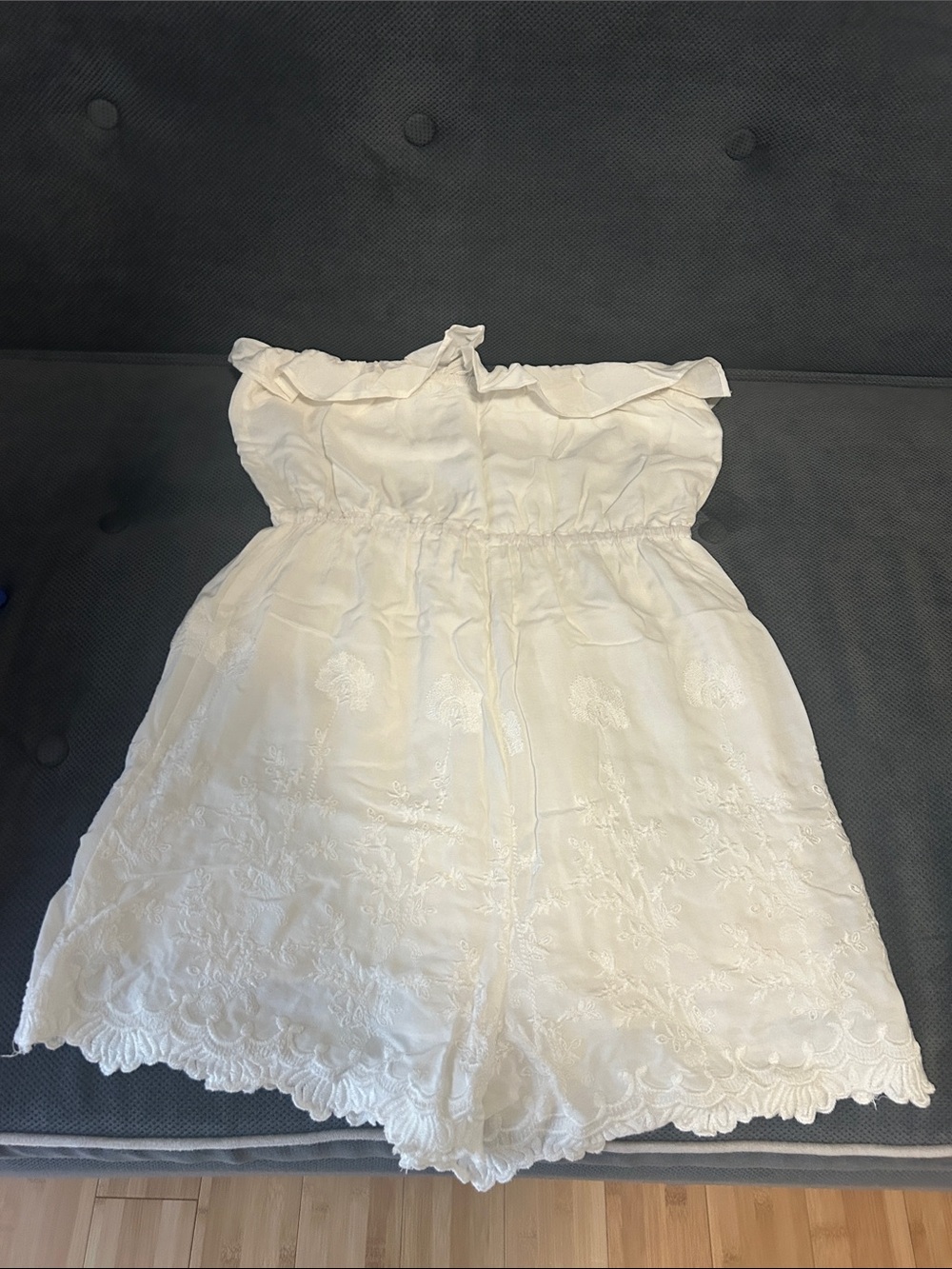 Lush White Ruffled Strapless Short Set - Picture 4 of 4